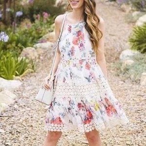 ANTHROPOLOGIE Ranna Gill Kalila floral crochet bohemian dress M
